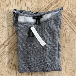 New White House Black Market Small Gray Long Sleeve Double Layer Tunic Top NWT‎